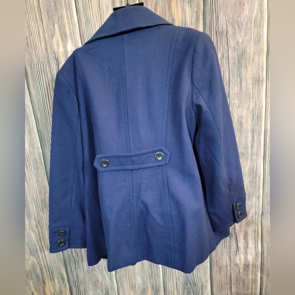 Avenue 14/16 Navy Blue Wool Coat - Picture 6 of 6